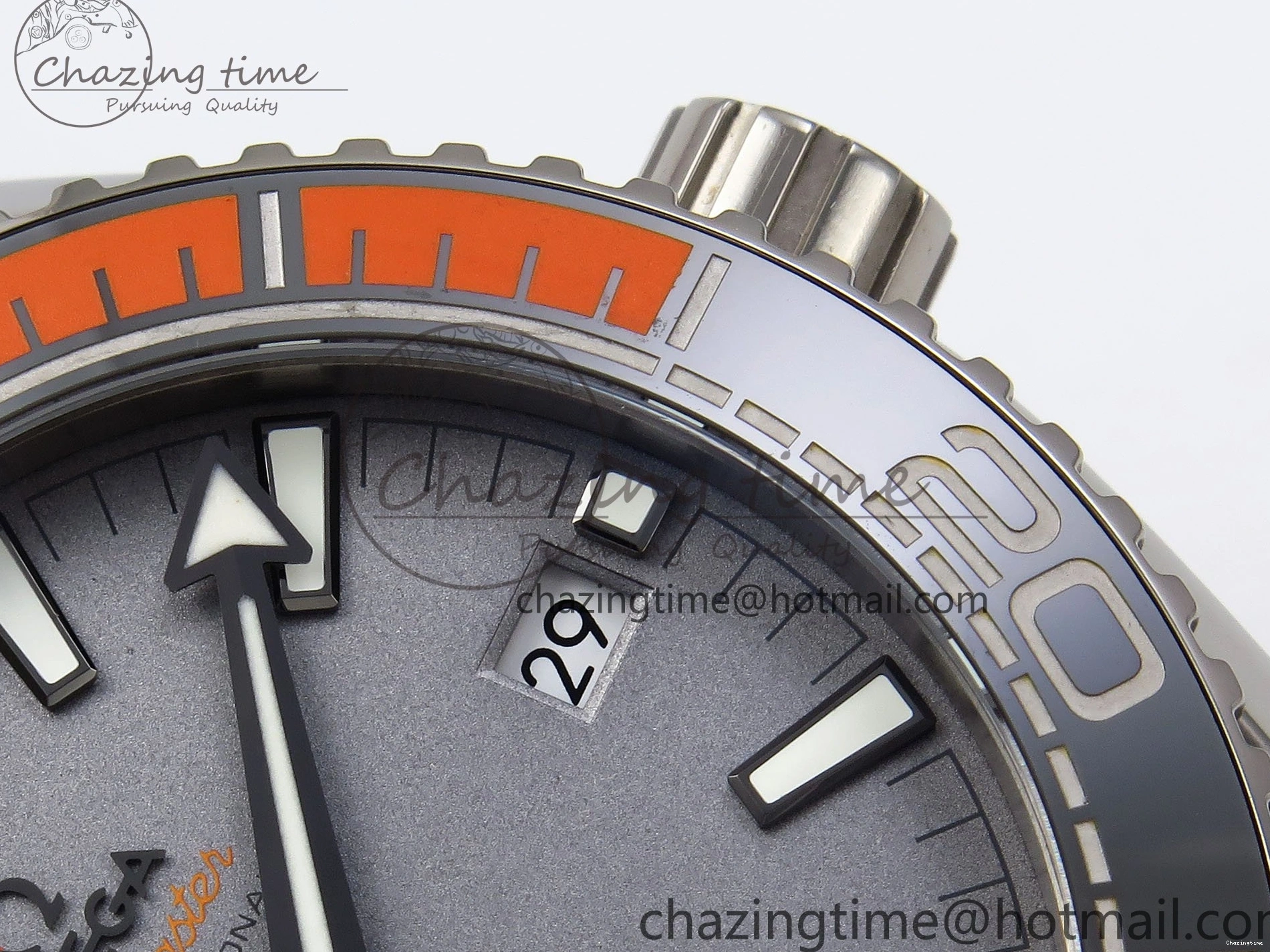 1226 Comfortable Planet Ocean 43.5mm SS VSF 1:1 Best Edition Black Orange Bezel Gray Dial on Nylon Strap A8900 Super Clone V 7730